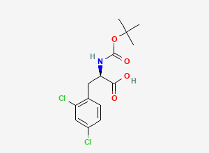 Two-dimensional chemical structure of (R)-2-((tert-Butoxycarbonyl)amino)-3-(2,4-dichlorophenyl)propanoic acid