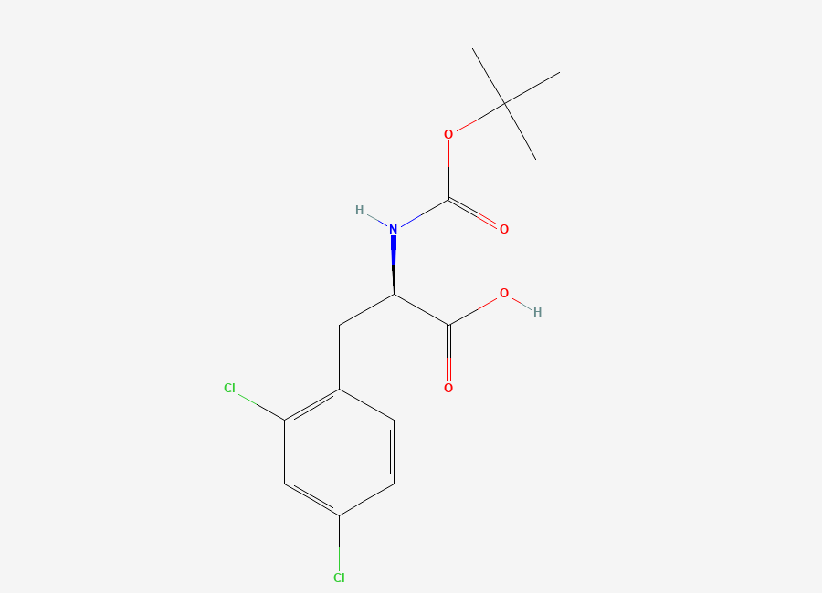 Two-dimensional chemical structure of (R)-2-((tert-Butoxycarbonyl)amino)-3-(2,4-dichlorophenyl)propanoic acid