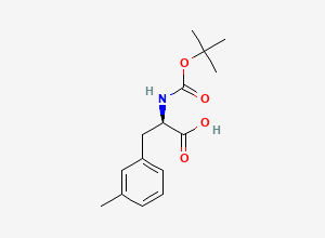 Two-dimensional chemical structure of (R)-2-((tert-Butoxycarbonyl)amino)-3-(m-tolyl)propanoic acid
