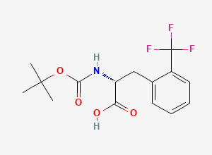 Two-dimensional chemical structure of (R)-2-((tert-butoxycarbonyl)amino)-3-(2-(trifluoromethyl)phenyl)propanoic acid
