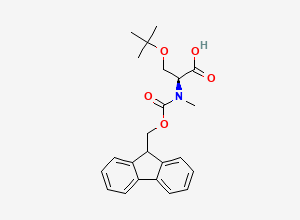 Two-dimensional chemical structure of N-alpha-(9-Fluorenylmethyloxycarbonyl)-N-alpha-methyl-O-t-butyl-L-serine