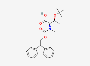 Two-dimensional chemical structure of N-alpha-(9-Fluorenylmethyloxycarbonyl)-N-alpha-methyl-O-t-butyl-L-threonine