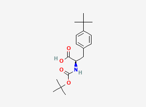 Two-dimensional chemical structure of (R)-2-((tert-Butoxycarbonyl)amino)-3-(4-(tert-butyl)phenyl)propanoic acid