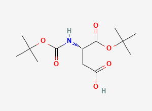 Two-dimensional chemical structure of (3S)-4-(tert-butoxy)-3-{[(tert-butoxy)carbonyl]amino}-4-oxobutanoic acid