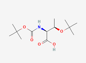 Two-dimensional chemical structure of (2S,3R)-3-(tert-butoxy)-2-(((tert-butoxy)carbonyl)amino)butanoic acid