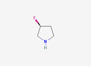 Two-dimensional chemical structure of (S)-3-fluoropyrrolidine