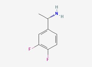 Two-dimensional chemical structure of (S)-1-(3,4-Difluorophenyl)ethanamine