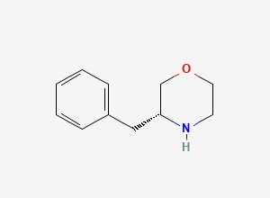 Two-dimensional chemical structure of (R)-3-Benzylmorpholine