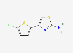 Two-dimensional chemical structure of 4-(5-chlorothiophen-2-yl)thiazol-2-amine, CAS 123971-45-9