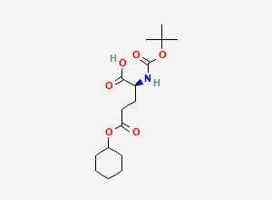 Two-dimensional chemical structure of 5-Cyclohexyl hydrogen N-((1,1-dimethylethoxy)carbonyl)-L-glutamate