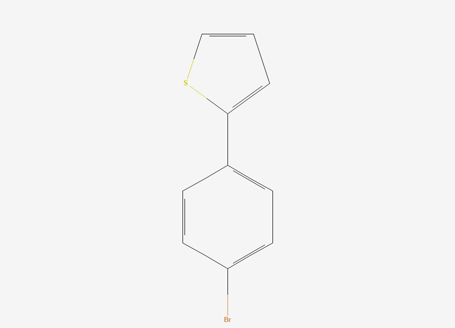 Two-dimensional chemical structure of 2-(4-Bromophenyl)thiophene