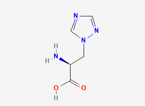 Two-dimensional chemical structure of (2S)-2-amino-3-(1,2,4-triazol-1-yl)propanoic acid