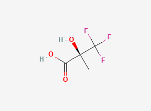 Two-dimensional chemical structure of (2S)-3,3,3-Trifluoro-2-hydroxy-2-methylpropanoic acid