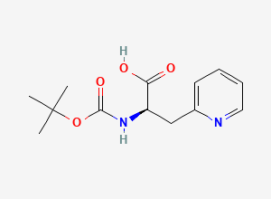Two-dimensional chemical structure of (2R)-2-{[(tert-butoxy)carbonyl]amino}-3-(pyridin-2-yl)propanoic acid