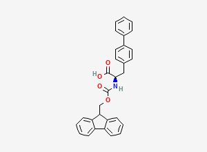 Two-dimensional chemical structure of (R)-2-((((9H-Fluoren-9-yl)methoxy)carbonyl)amino)-3-([1,1'-biphenyl]-4-yl)propanoic acid