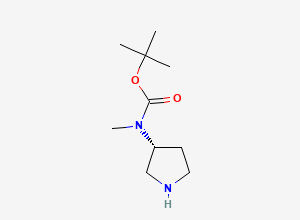 Two-dimensional chemical structure of tert-Butyl methyl((3R)-pyrrolidin-3-yl)carbamate