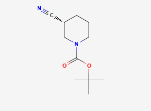 Two-dimensional chemical structure of 1-N-Boc-3-(R)-cyanopiperidine