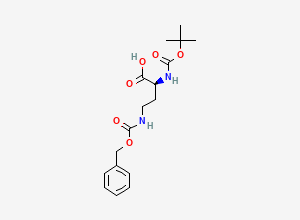 Two-dimensional chemical structure of (S)-4-(((Benzyloxy)carbonyl)amino)-2-((tert-butoxycarbonyl)amino)butanoic acid