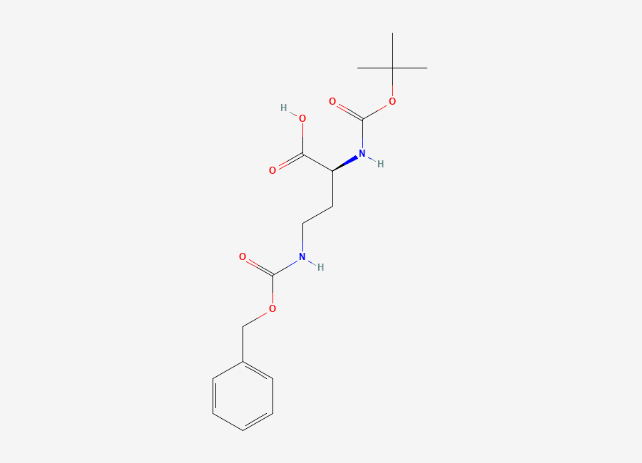 Two-dimensional chemical structure of (S)-4-(((Benzyloxy)carbonyl)amino)-2-((tert-butoxycarbonyl)amino)butanoic acid