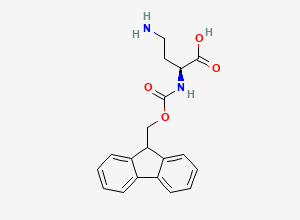 Two-dimensional chemical structure of (2S)-4-Amino-2-({[(9H-fluoren-9-yl)methoxy]carbonyl}amino)butanoic acid