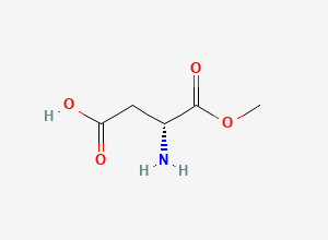 Two-dimensional chemical structure of (3R)-3-amino-4-methoxy-4-oxobutanoic acid