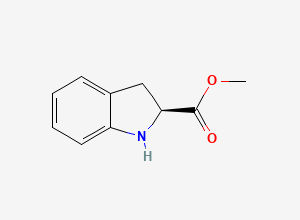 Two-dimensional chemical structure of methyl (2S)-2,3-dihydro-1H-indole-2-carboxylate