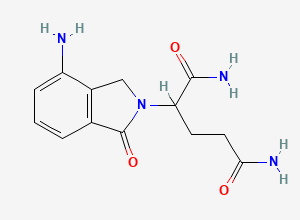 Two-dimensional chemical structure of 2-(4-Amino-1,3-dihydro-1-oxo-2H-isoindol-2-yl)pentanediamide, CAS 2197414-55-2