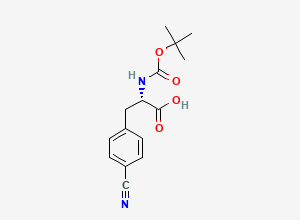 Two-dimensional chemical structure of N-(tert-Butoxycarbonyl)-4-cyano-L-phenylalanine