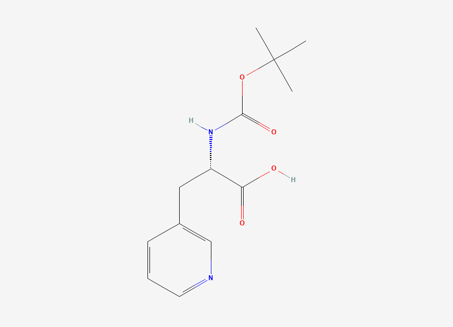 Two-dimensional chemical structure of Boc-3-(3-pyridyl)-Ala-OH
