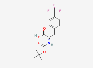Two-dimensional chemical structure of N-((1,1-Dimethylethoxy)carbonyl)-4-(trifluoromethyl)-L-phenylalanine