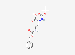 Two-dimensional chemical structure of (R)-4-(((Benzyloxy)carbonyl)amino)-2-((tert-butoxycarbonyl)amino)butanoic acid