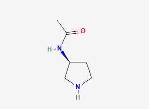 Two-dimensional chemical structure of (S)-(-)-3-Acetamidopyrrolidine