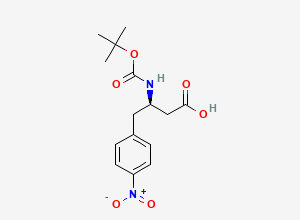 Two-dimensional chemical structure of (R)-3-((tert-Butoxycarbonyl)amino)-4-(4-nitrophenyl)butanoic acid