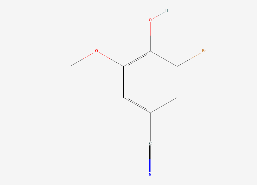 Two-dimensional chemical structure of 3-Bromo-4-hydroxy-5-methoxybenzonitrile