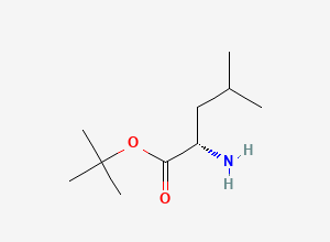 Two-dimensional chemical structure of tert-butyl (2S)-2-amino-4-methylpentanoate