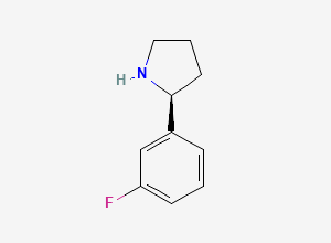 Two-dimensional chemical structure of (S)-2-(3-Fluorophenyl)pyrrolidine