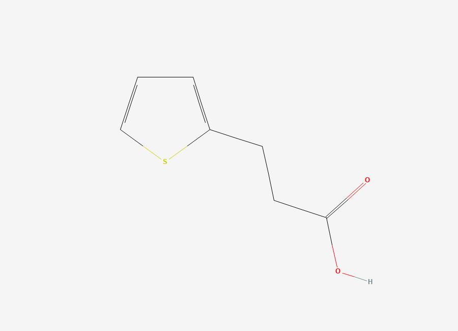 Two-dimensional chemical structure of 3-(Thiophen-2-yl)propionic Acid, CAS 5928-51-8