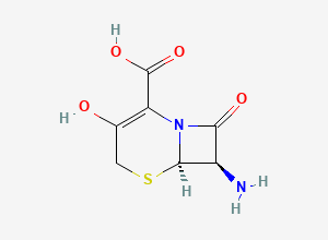 Two-dimensional chemical structure of (6R,7R)-7-amino-3-hydroxy-8-oxo-5-thia-1-azabicyclo[4.2.0]oct-2-ene-2-carboxylic acid