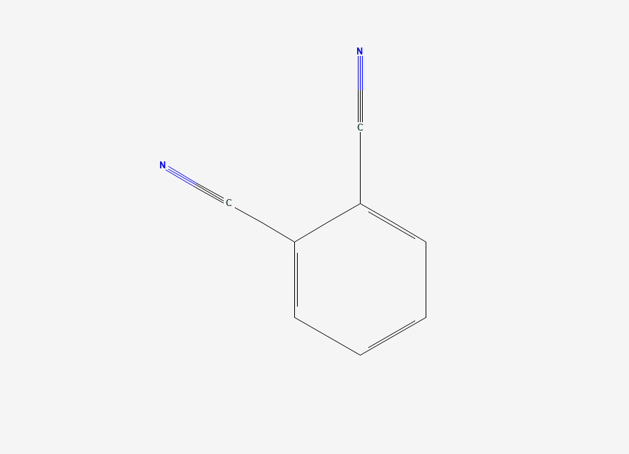 Two-dimensional chemical structure of Benzene-1,2- Dicarbonitrile, CAS 91-15-6