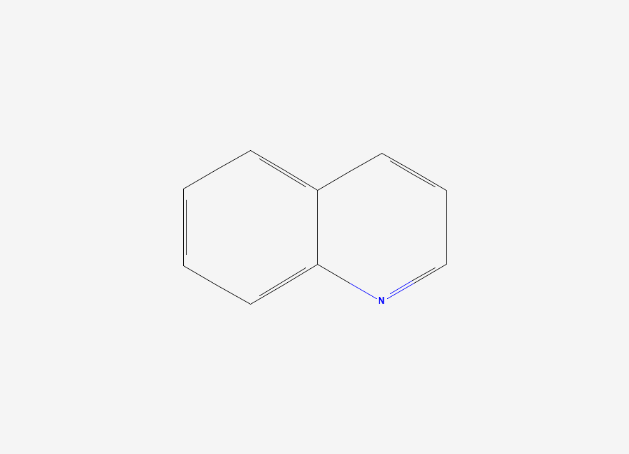 Two-dimensional chemical structure of Quinoline, CAS 91-22-5