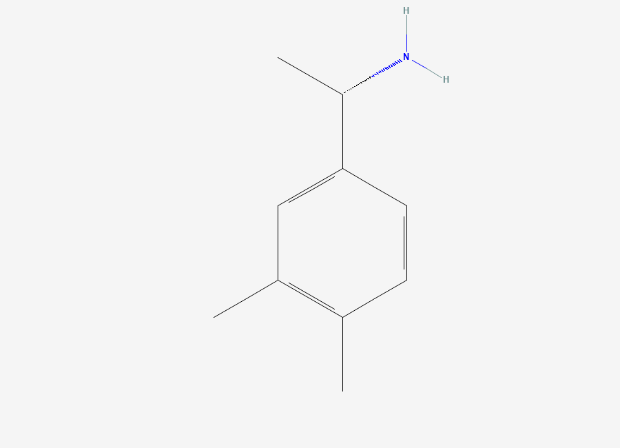 Two-dimensional chemical structure of (1S)-1-(3,4-dimethylphenyl)ethan-1-amine