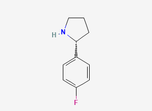 Two-dimensional chemical structure of (R)-2-(4-Fluorophenyl)pyrrolidine