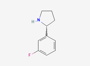 Two-dimensional chemical structure of (R)-2-(3-Fluorophenyl)pyrrolidine