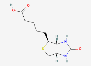 Two-dimensional chemical structure of 5-[(3aR,4S,6aR)-2-oxo-1,3,3a,4,6,6a-hexahydrothieno[3,4-d]imidazol-4-yl]pentanoic acid