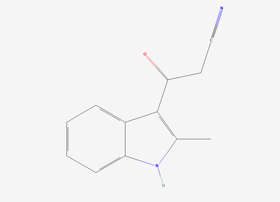 Two-dimensional chemical structure of 3-(2-Methyl-1h-indol-3-yl)-3-oxopropanenitrile