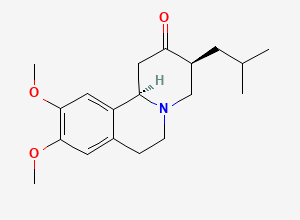 Two-dimensional chemical structure of (3S,11bR)-3-isobutyl-9,10-dimethoxy-3,4,6,7-tetrahydro-1H-pyrido[2,1-a]isoquinolin-2(11bH)-one