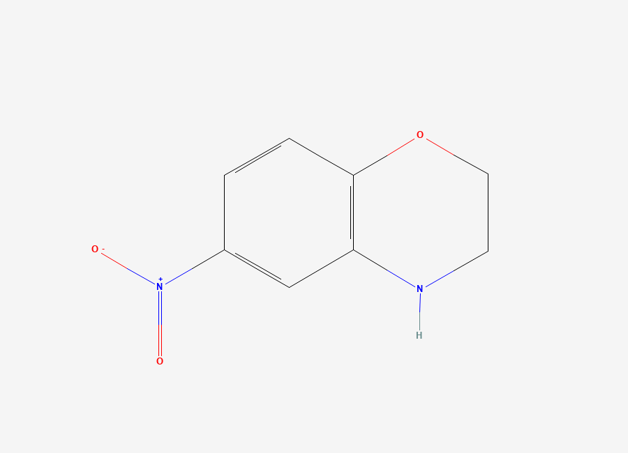 Two-dimensional chemical structure of 6-nitro-3,4-dihydro-2H-1,4-benzoxazine