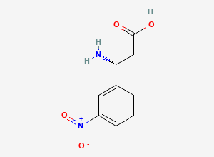 Two-dimensional chemical structure of (r)-3-Amino-3-(3-nitrophenyl)propionic acid
