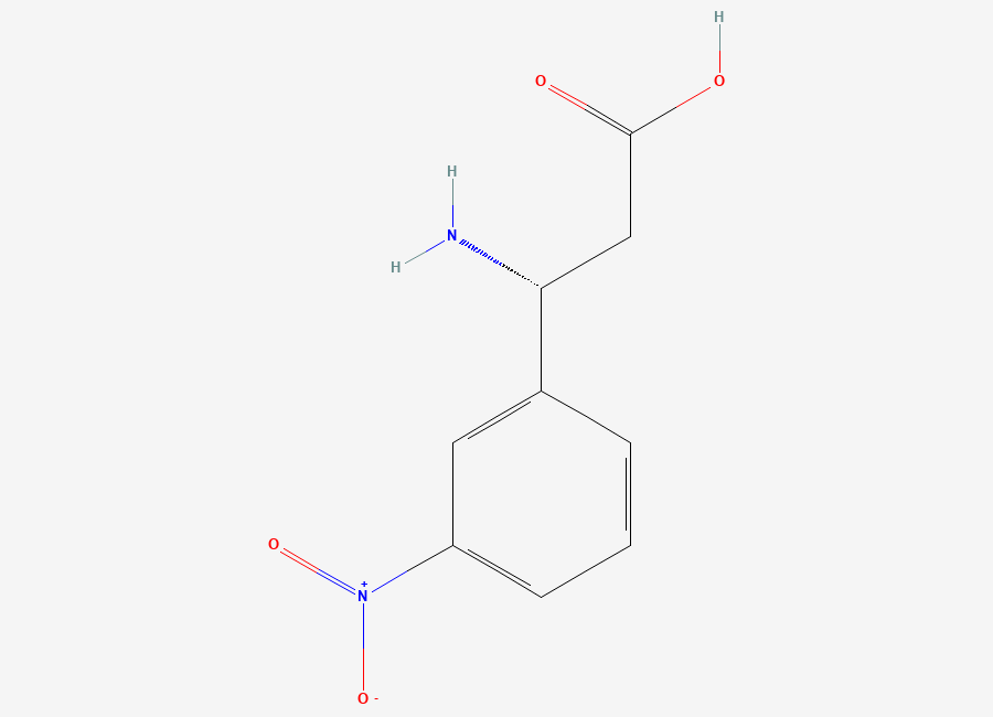 Two-dimensional chemical structure of (r)-3-Amino-3-(3-nitrophenyl)propionic acid