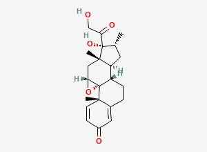 Two-dimensional chemical structure of Dexamethasone-9(11)-α-Epoxide/ Dexamethasone EP Impurity I, CAS 14622-47-0